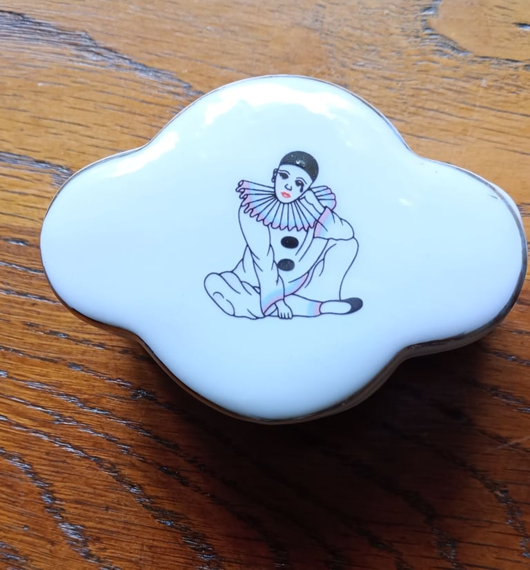 3 Vintage Pierrot Trinket Boxes