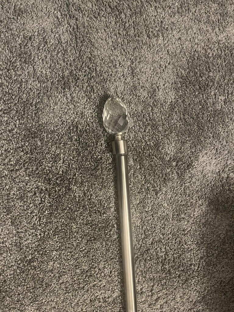 Chrome curtain pole length 200cm 