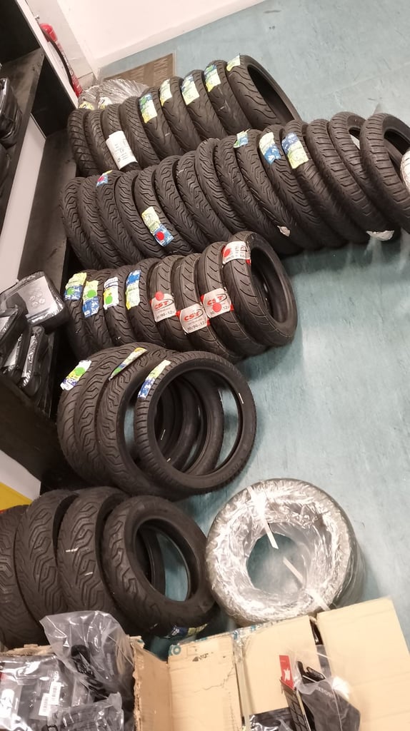 image for Group of Moped Tyres of various Sizes 