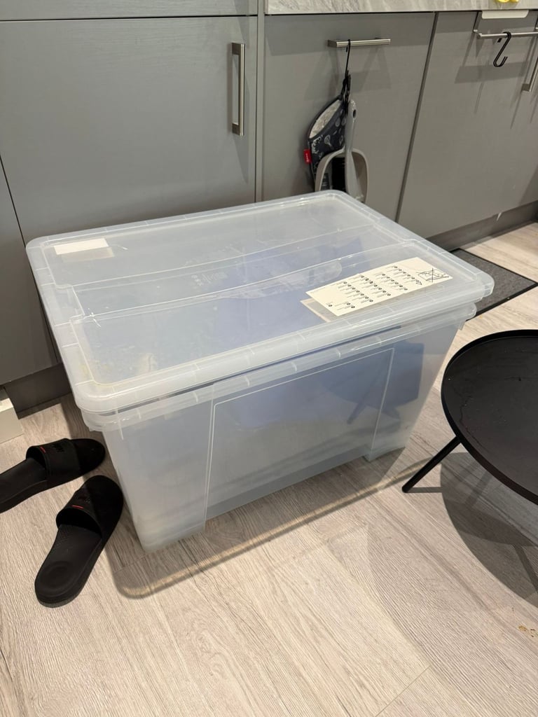 2x IKEA SAMLA 130L Transparent Storage Boxes with Lids – £20 for both (Excellent Condition)