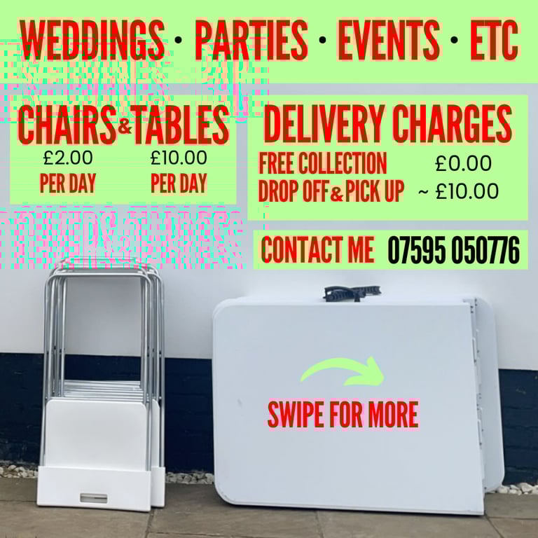 Chairs and Tables for Hire