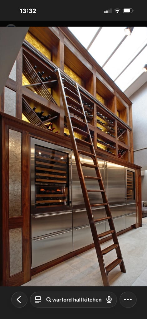 Custom Made Wine Rack,Ladder Sub  Zero fridge, freezer, chiller by Brookman for Smallbone 