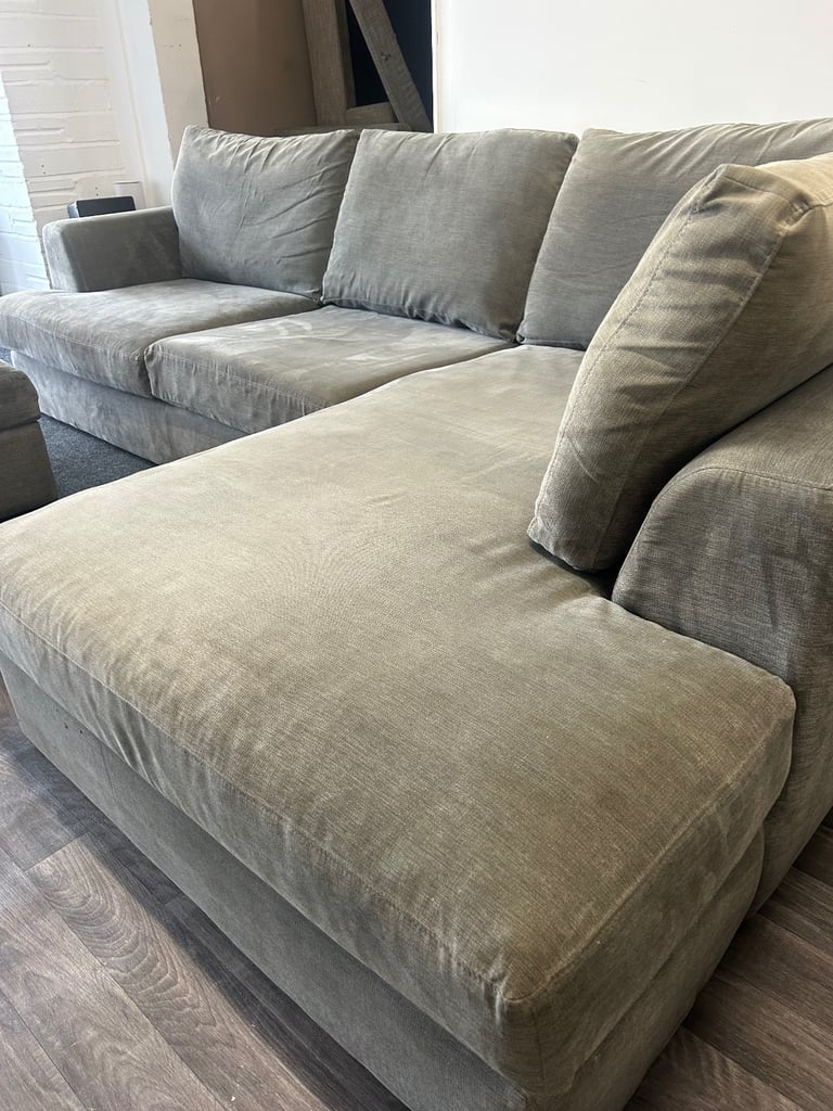 Grey NEXT L shape corner sofa with footstool (Can deliver!)