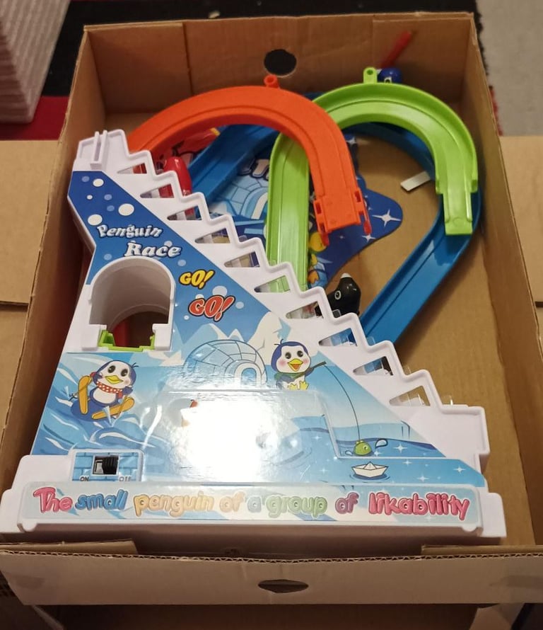 Penguin race game.