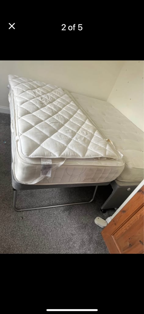 Stackable bed and 2 single mattress 