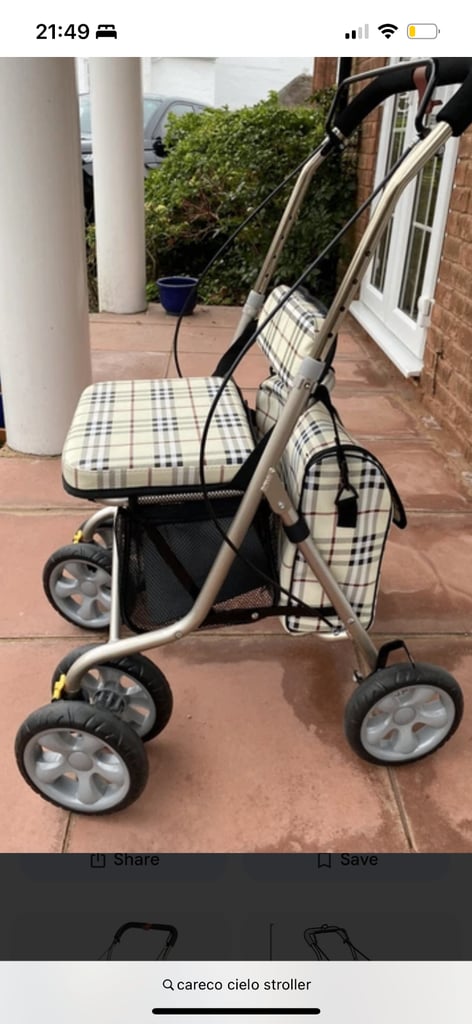 image for Careco celio stroller walker shopping trolley folding with bag 
