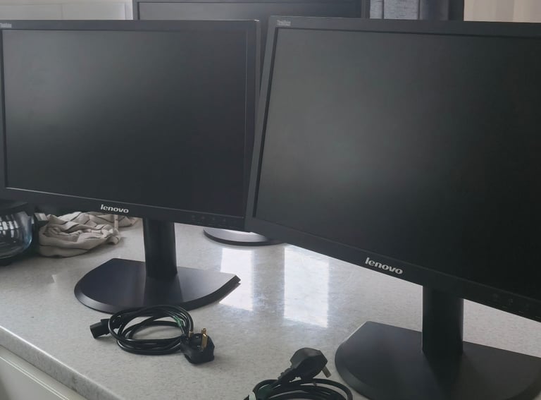 2 x lenovo 23 inch monitors 