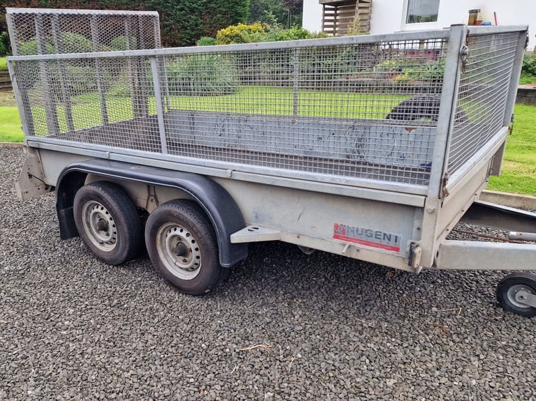 image for 10 x 5 twin axle mesh sided nugent trailer