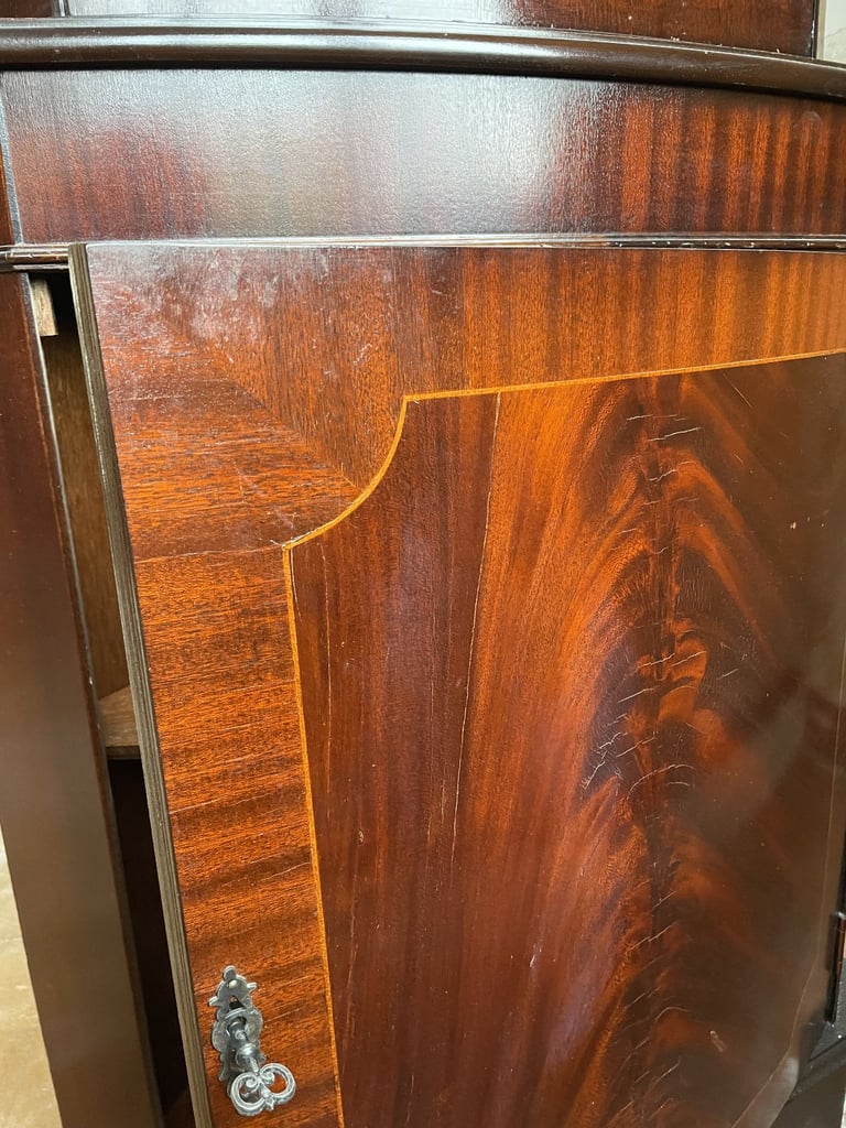 Antique  Edwardian Mahogany Corner Display Cabinet 