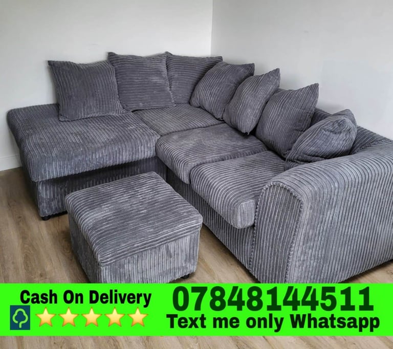image for *-Premium Quality Sofas - Corner L U Shape 3 2 Seater With Stool