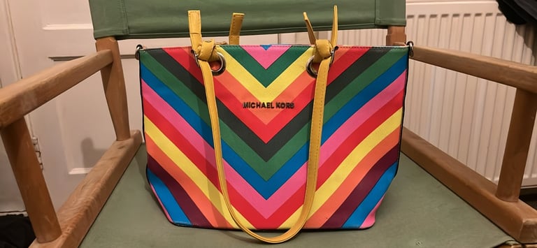The Michael Kors Cate Rainbow Chevron Crossbody Bag