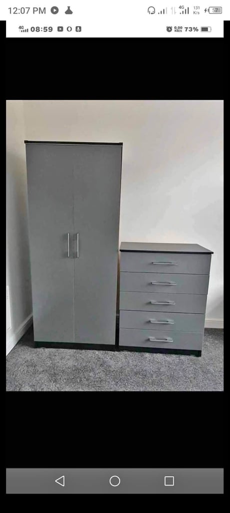Modern Bedroom Furniture. Bedroom Suit Includes Bedside Tables, Chest of Drawers and Wardrobes