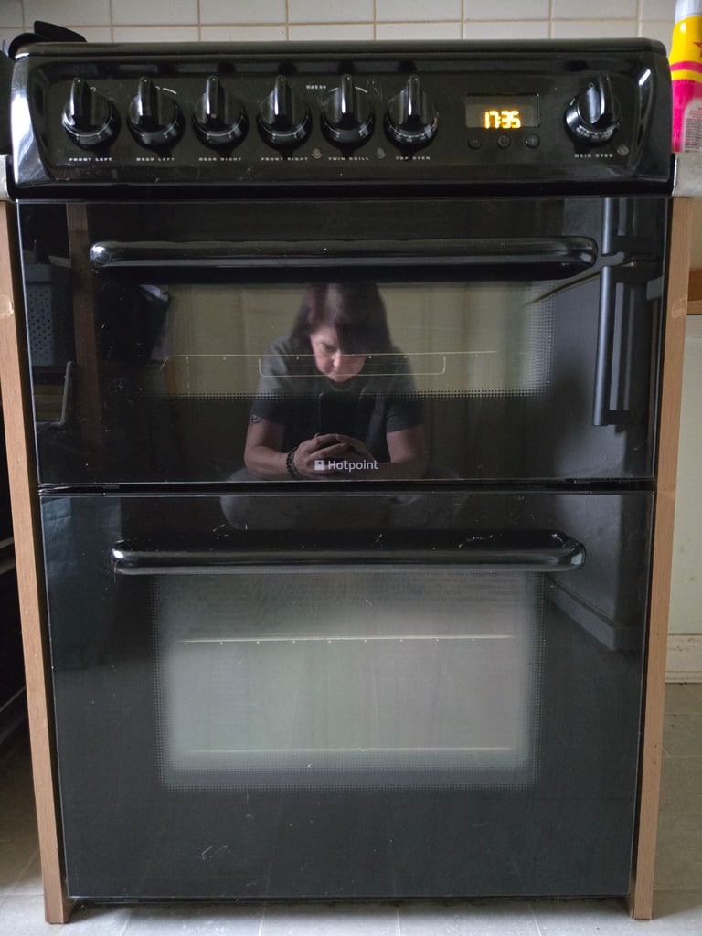 image for Double oven ceramic hob cooker Hotpoint HAE60KS