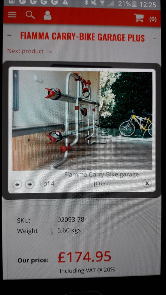 Fiamma garage plus bike rack NEW 