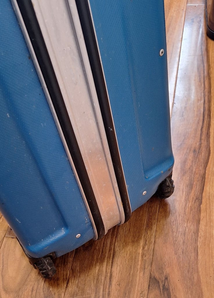 Hard wheeled case for transporting a bicycle eg to take on a plane journey. 