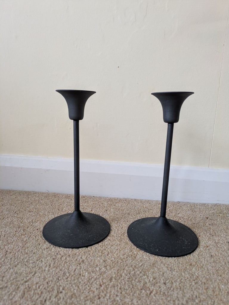 image for Black metal candlesticks 