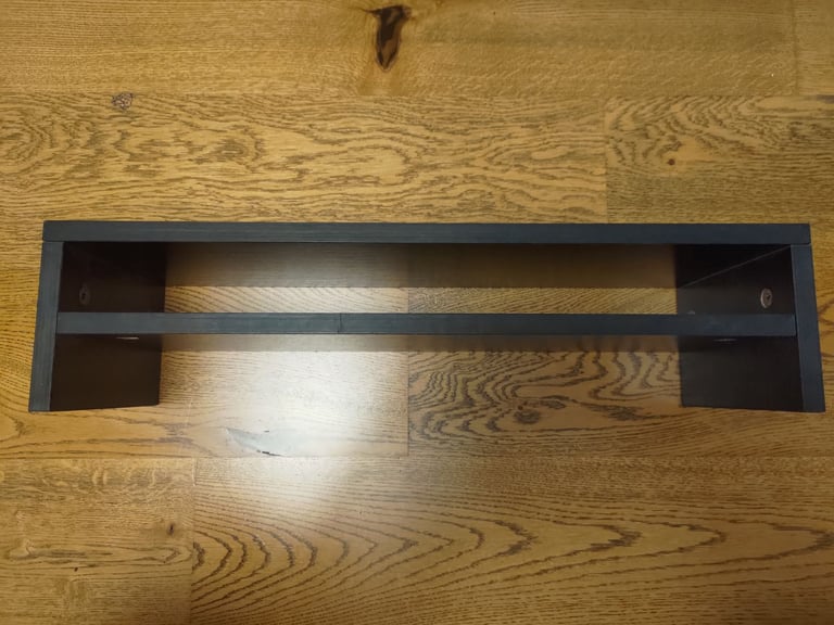 Black Table Shelf Storage Computer Monitor Stand Wood 55cm