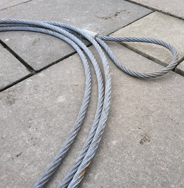 Galvanised steel hawser/  wire rope with 2 loops