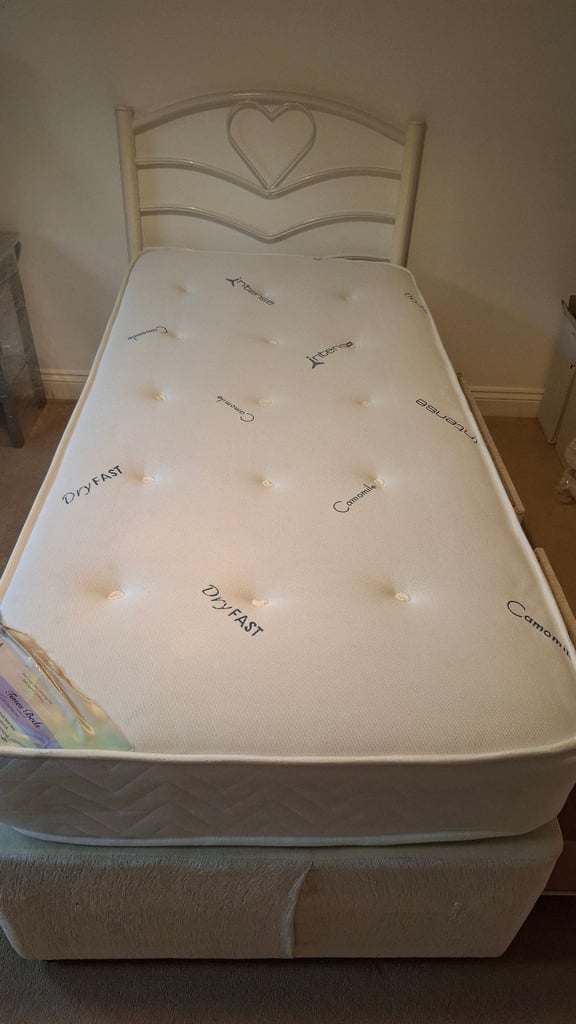 image for Single bed, divan, mattress  and headboard