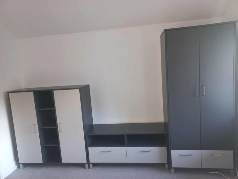 image for anthracite and grey wardrobe tv unit and sideboard cabinet- help with local delivery