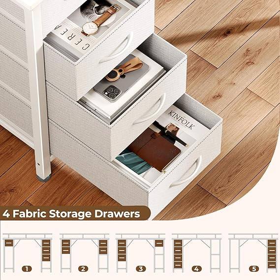 Computer Desk(LED Lights,USB Ports, Power Outlets, Monitor Stand,Reversible Design)