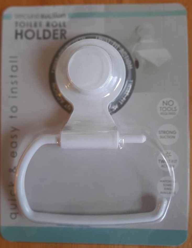image for secure suction toilet roll holder new sealed pack.