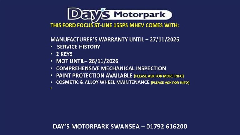 2023 Ford Focus 1.0T EcoBoost MHEV ST-Line Edition Hatchback 5dr Petrol Manual Euro 6 (s/s) Hatch...