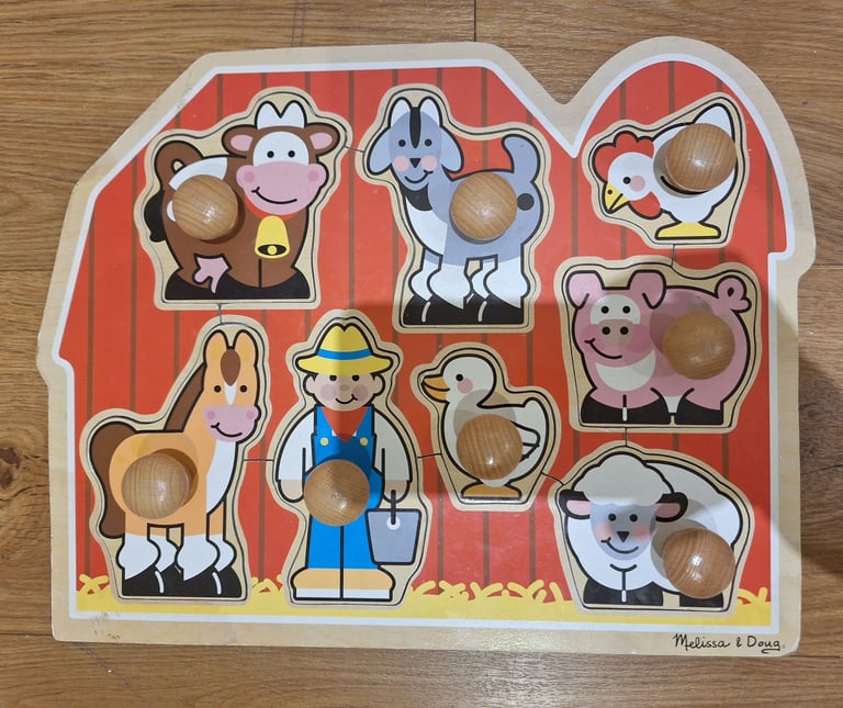 image for Melissa & Doug - Farm Friends Large Peg Puzzle