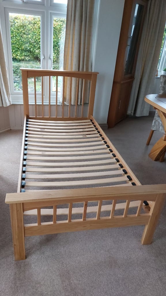 image for Solid oak single bed frame