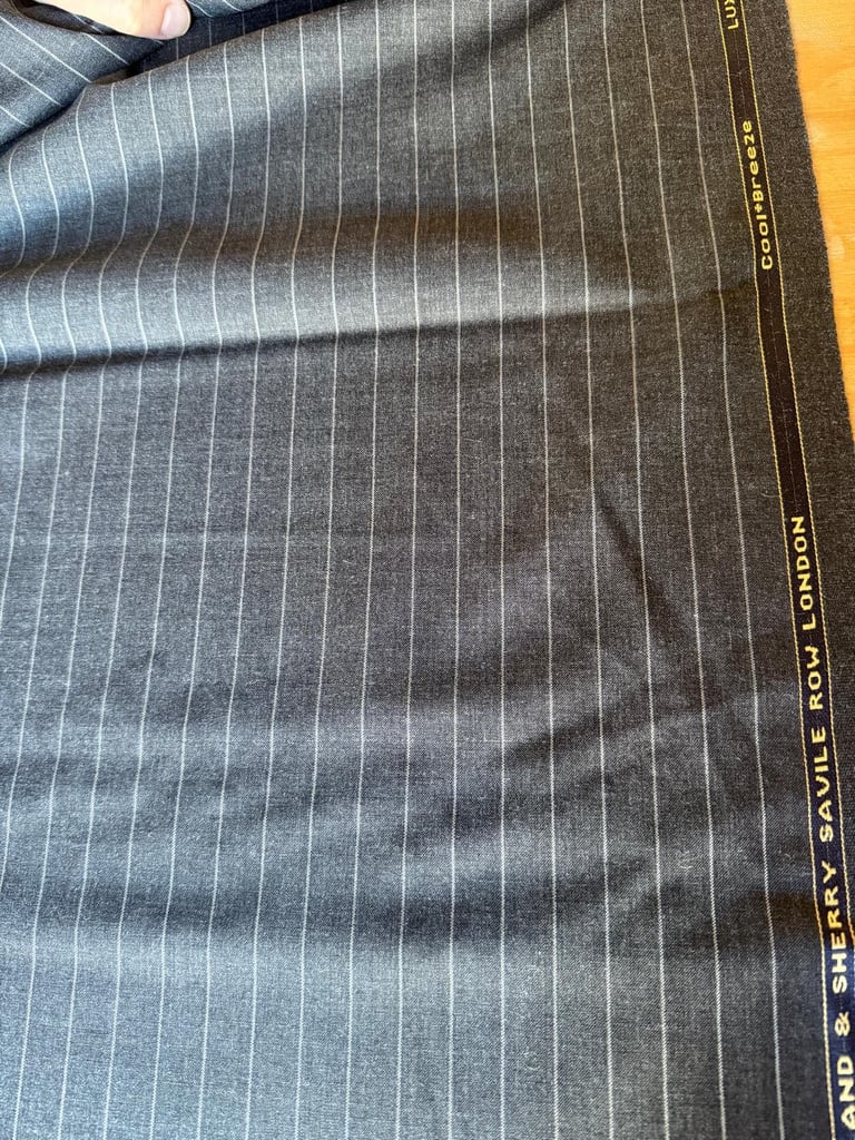 Holland & Sherry Grey Stripe Fabric - 3.5 Metres
