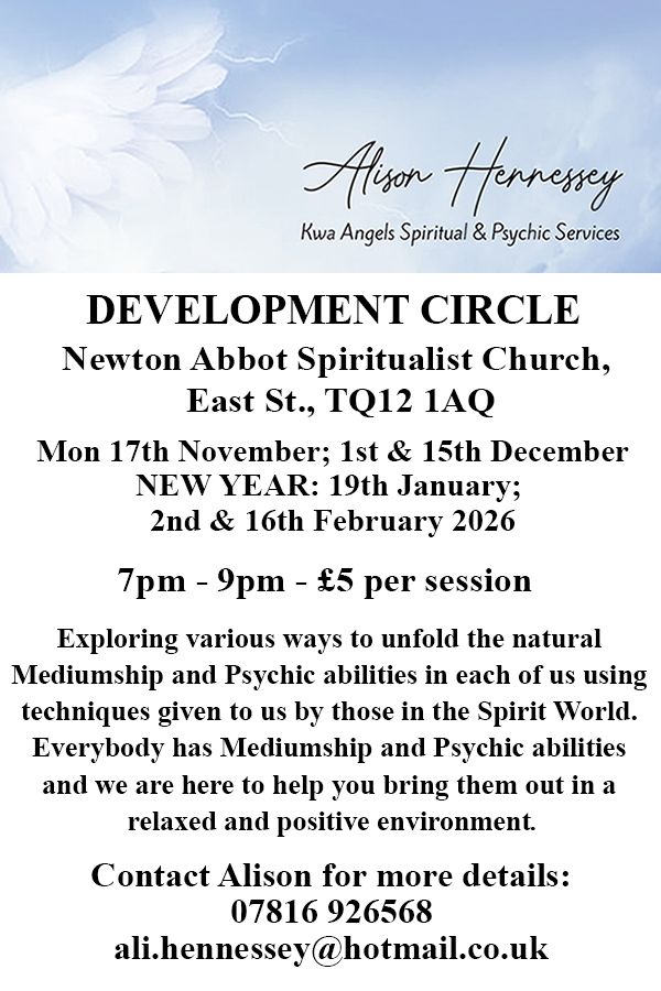 Development Circle - Psychic and Mediumship - Newton Abbot