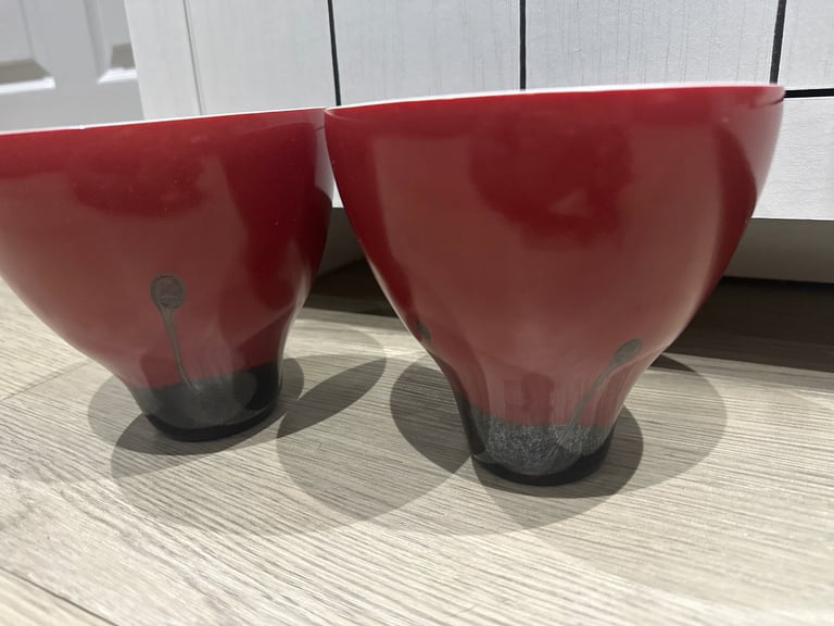 Caithness Glass vases red ebony range 