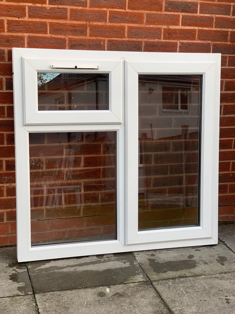 UPVC DOUBLE GLAZED WINDOW WITH SIDE & TOP OPENERS 118.5cm W 113cm H Can Deliver