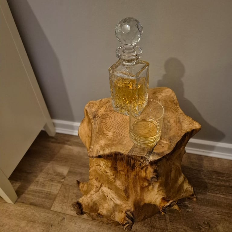 Rustic handmade Live Edge Furniture: Bespoke Sustainable Design, end table. 