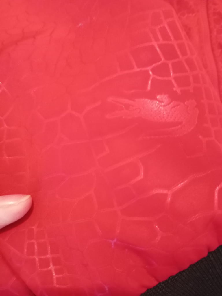 image for Genuine red rare croc print lacoste jacket 