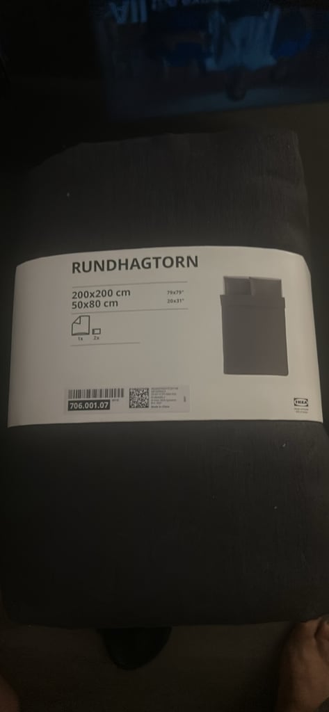 Double duvet cover and two pillowcases grey IKEA