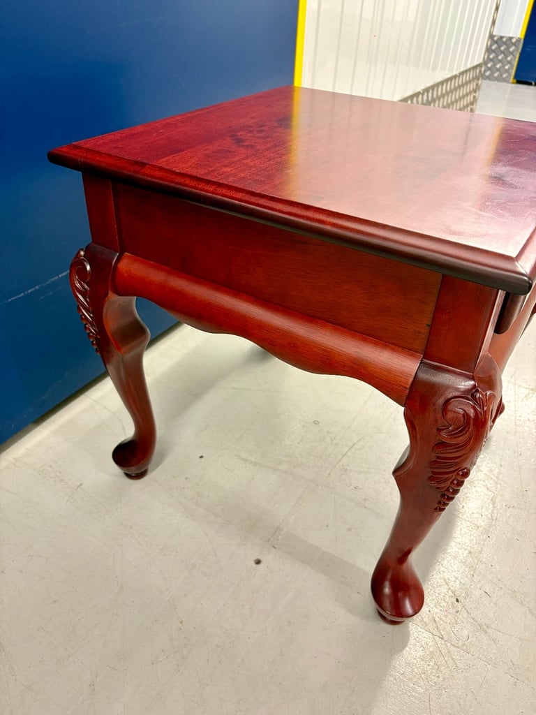 Beautiful Solid Wood Queen Anne style Side Table with drawer.