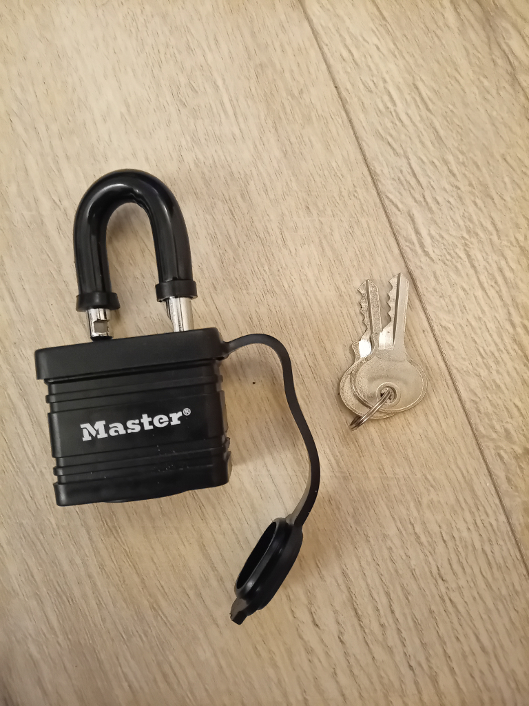 Outdoor weather resistant padlock with keys