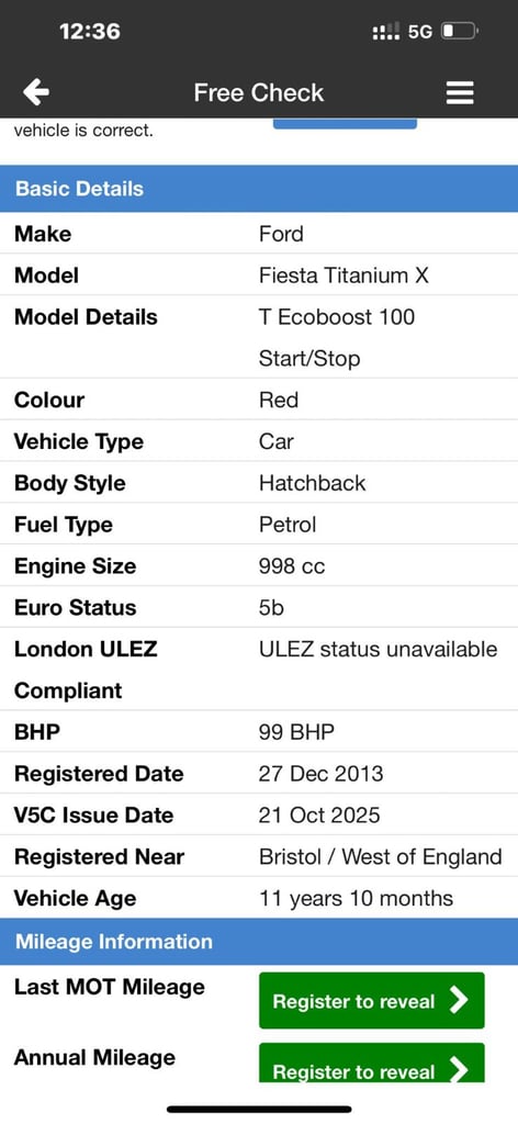 Ford, FIESTA, Hatchback, 2013, Manual, 998 (cc), 5 doors