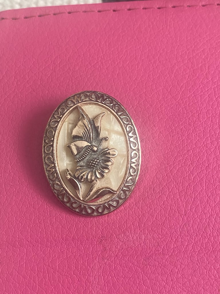 2 Brooches one shape of leaf 