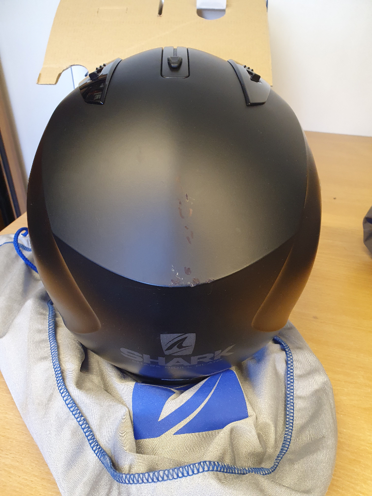 Shark xl matt black crash helmet