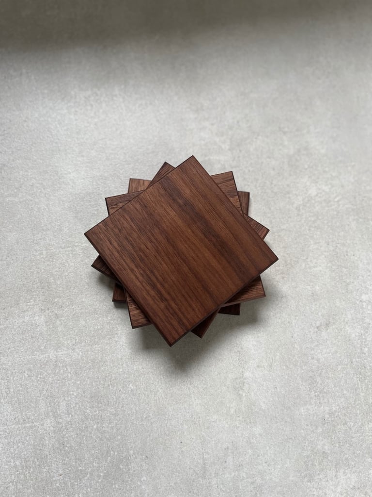 Handmade American black walnut Coasters - Pair 
