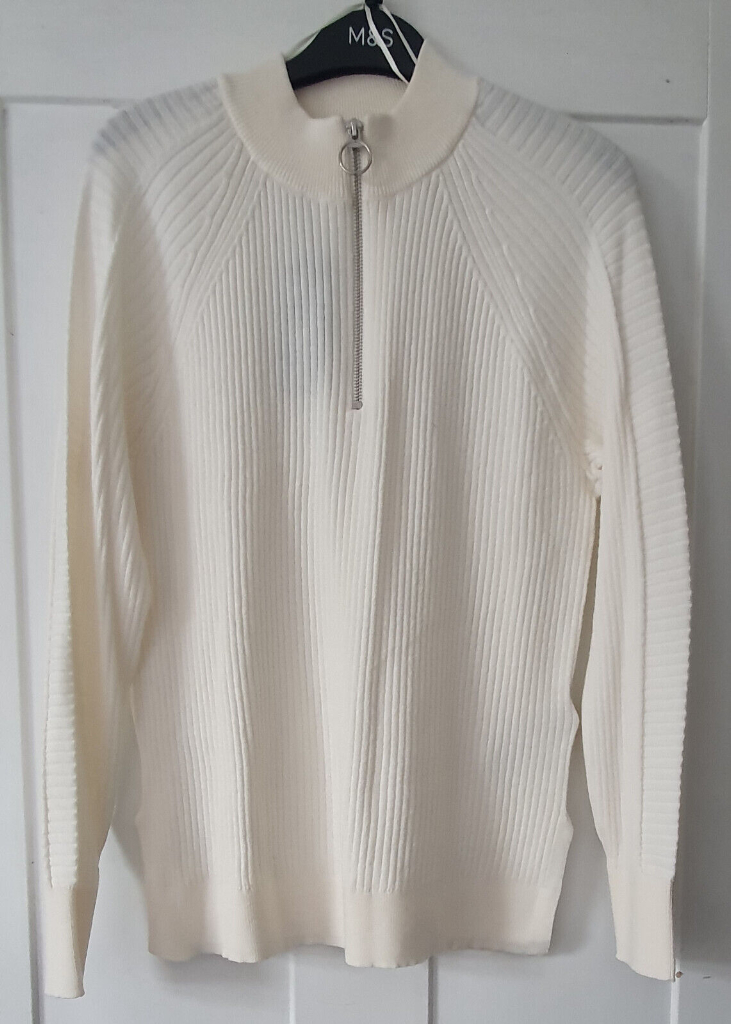 image for BRAND NEW mens M&S cream knitted jumper size S