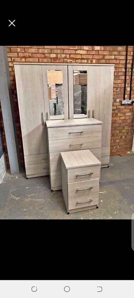 Modern Bedroom Furniture. Bedroom Suit Includes Bedside Tables, Chest of Drawers and Wardrobes