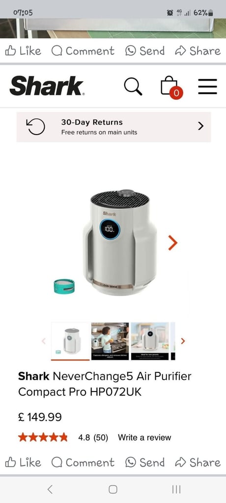 Shark never change 5 air purifier 