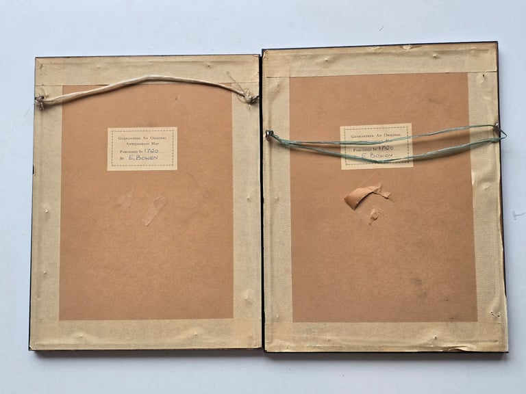 1720 Antique George I Period Road Map of Yorkshire - Rippon,Whitby,Scarborough 