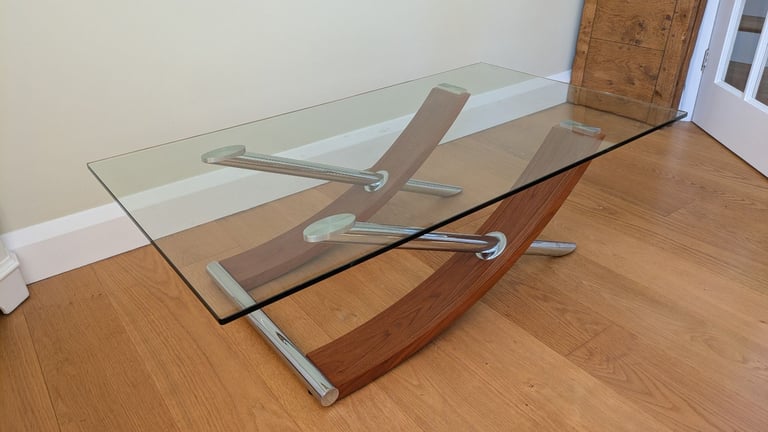 Glass & Walnut Coffee Table