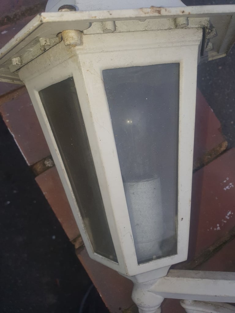 2 Metal Wall Lamps , White & Black , Decent Condition, Very Useful, Attractive, Clean.