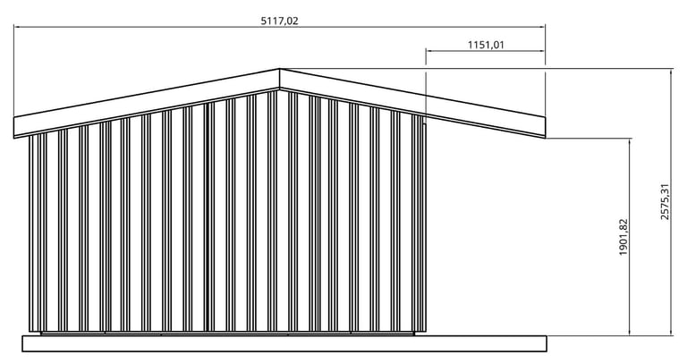 Field shelter materials 5.228m (17' 1.8") by 3.578m (11' 9") internal size 