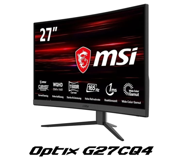 MSI Optix G27CQ4 – 27″ WQHD 165 Hz Curved Gaming Monitor – Excellent Condition